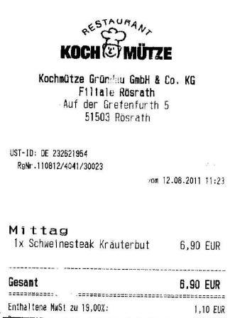 addf Höffner Kochmütze Restaurant